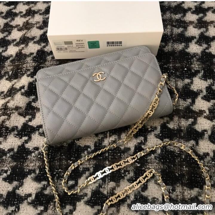 Discount Chanel WOC Original Caviar Leather Flap cross-body bag CC33815 grey