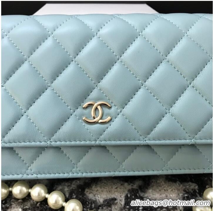 Well Crafted Chanel Lambskin Flap Shoulder Bag CC33814 light blue