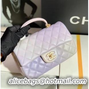 Promotional CHANEL mini flap bag with top handle AS2431 Rainbow