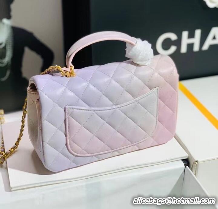 Promotional CHANEL mini flap bag with top handle AS2431 Rainbow