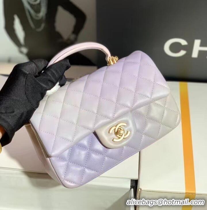 Promotional CHANEL mini flap bag with top handle AS2431 Rainbow