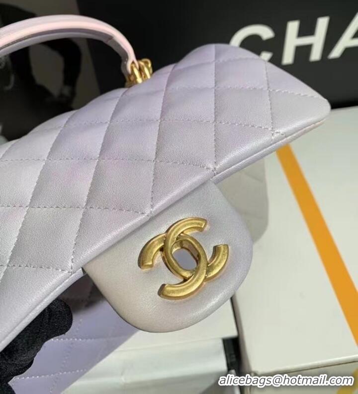 Promotional CHANEL mini flap bag with top handle AS2431 Rainbow