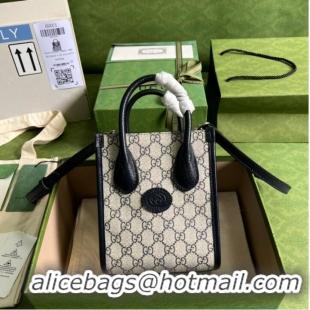 Super Quality Gucci Mini tote bag with Interlocking G 671623 Blue