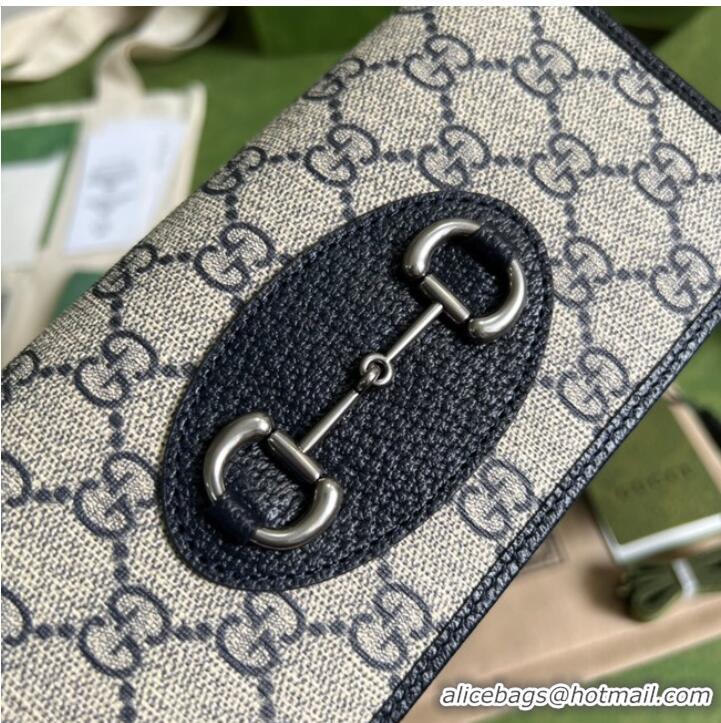 Low Cost Gucci Horsebit 1955 wallet with chain 621892 blue