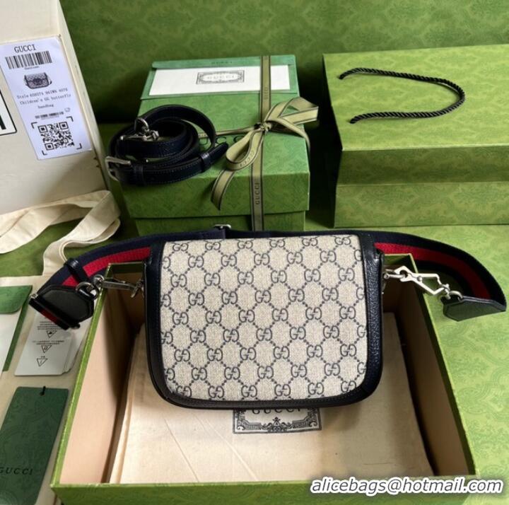 Luxury Discount Gucci Horsebit 1955 GG mini bag 658574 blue