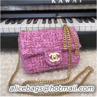 Big Discount CHANEL Tweed Braided Calfskin & Gold-Tone Metal AS3113 plum