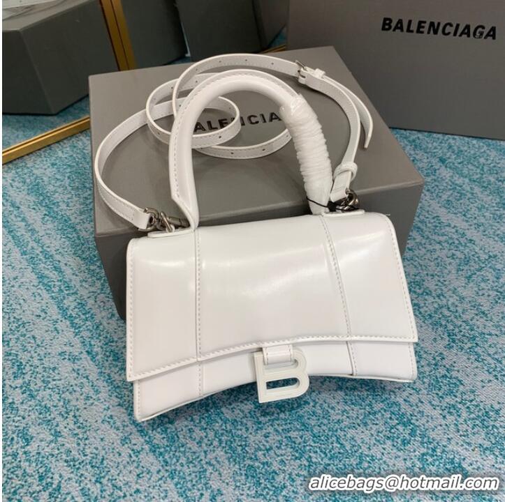 Good Quality Balenciaga HOURGLASS SMALL TOP HANDLE BAG B108895C white