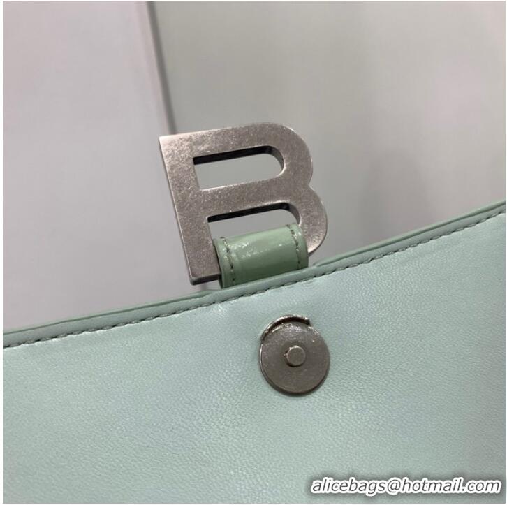 Famous Brand Balenciaga HOURGLASS SMALL TOP HANDLE BAG crocodile embossed calfskin B108895E light green