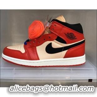 Discount Nike Air Jordan AJ1 Mid-top Sneakers Red/Beige 112364