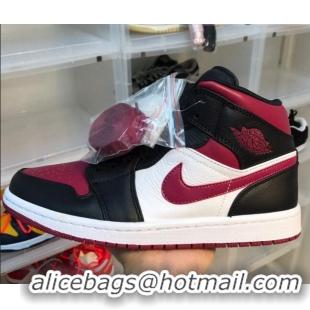 Perfect Nike Air Jordan AJ1 Mid-top Sneakers Black/Red 112368