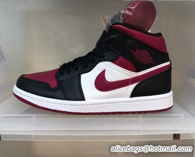 Perfect Nike Air Jordan AJ1 Mid-top Sneakers Black/Red 112368