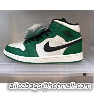 Best Price Nike Air Jordan AJ1 Mid-top Sneakers Green/White 112366