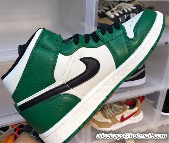 Best Price Nike Air Jordan AJ1 Mid-top Sneakers Green/White 112366