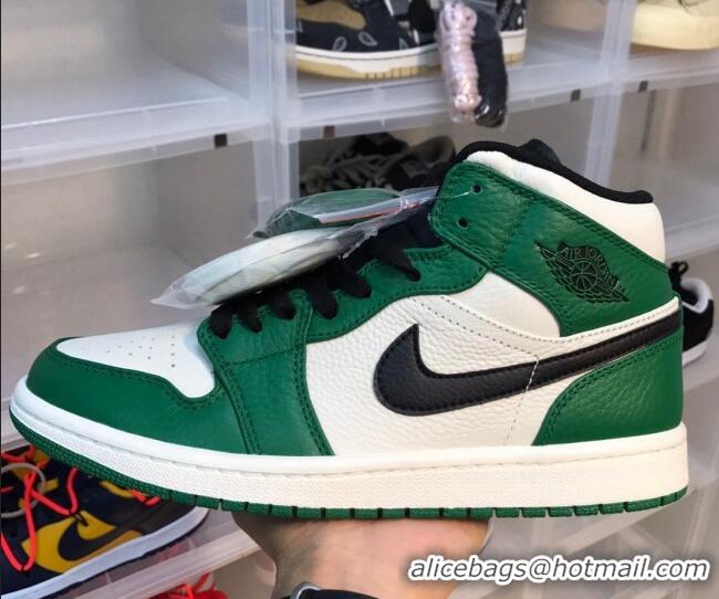 Best Price Nike Air Jordan AJ1 Mid-top Sneakers Green/White 112366