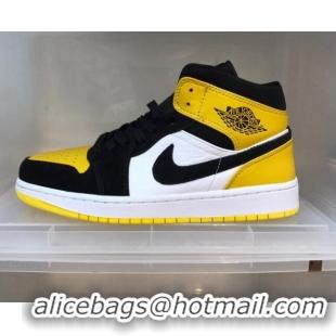 Low Cost Nike Air Jordan AJ1 Mid-top Sneakers Yellow/Black 112370