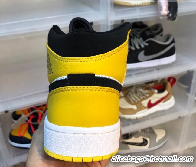 Low Cost Nike Air Jordan AJ1 Mid-top Sneakers Yellow/Black 112370