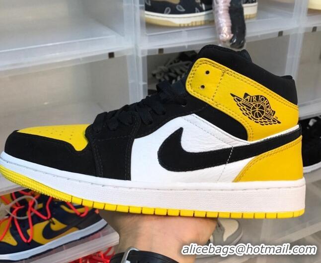 Low Cost Nike Air Jordan AJ1 Mid-top Sneakers Yellow/Black 112370