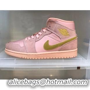 Luxury Nike Air Jordan AJ1 Mid-top Sneakers Pink 112371