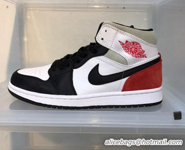 Charming Nike Air Jordan AJ1 Mid-top Sneakers White/Red 112372