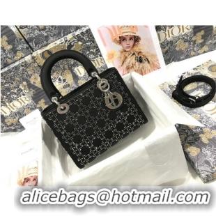 Big Discount MEDIUM LADY DIOR BAG leather M0565E black