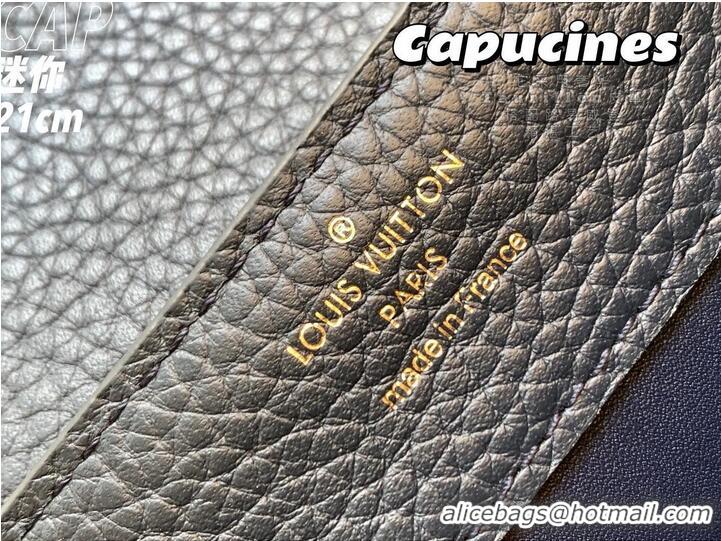 Famous Brand Louis Vuitton CAPUCINES PM Original Python Leather N80041 Navy