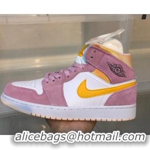 Sumptuous Nike Air Jordan AJ1 Mid-top Sneakers Pink 112378