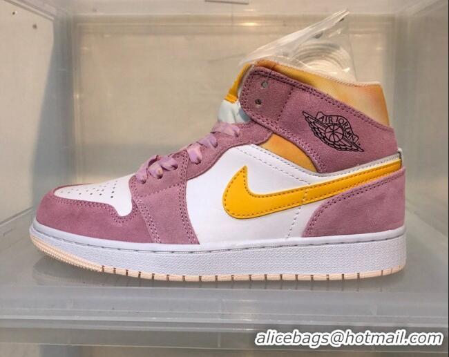 Sumptuous Nike Air Jordan AJ1 Mid-top Sneakers Pink 112378