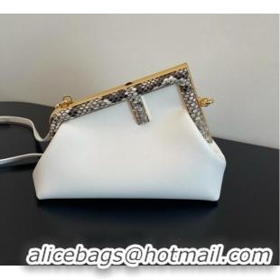 Top Grade Fendi First Small leather bag 8BP129AB White