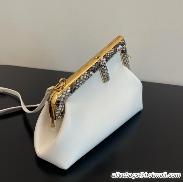 Top Grade Fendi First Small leather bag 8BP129AB White