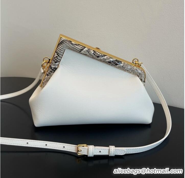 Top Grade Fendi First Small leather bag 8BP129AB White