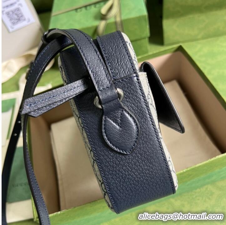 Luxurious Grade Gucci Horsebit 1955 small bag 645454 blue