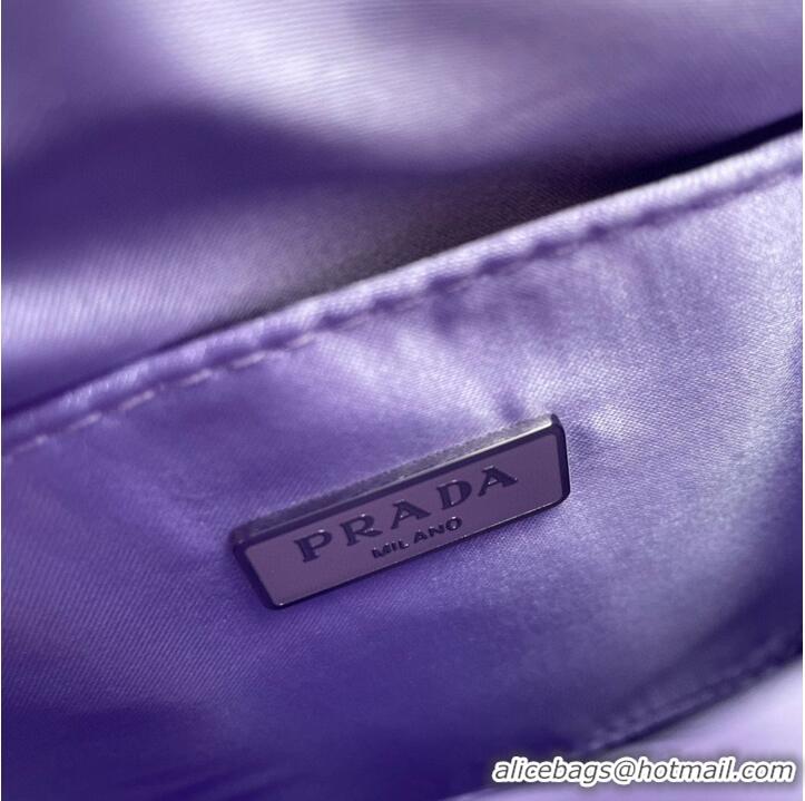 Good Product Good Product Prada leather small-bag with artificial crystals tote 1BC331 Purple