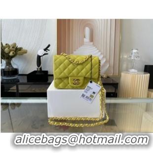 Good Product Chanel MINI Flap Bag Original Sheepskin Leather 1115 Lemon