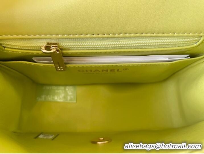 Good Product Chanel MINI Flap Bag Original Sheepskin Leather 1115 Lemon