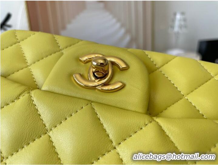 Good Product Chanel MINI Flap Bag Original Sheepskin Leather 1115 Lemon