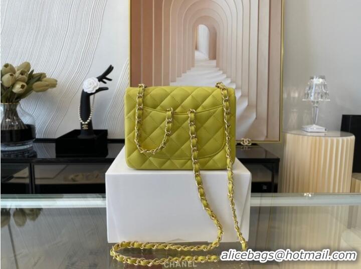 Good Product Chanel MINI Flap Bag Original Sheepskin Leather 1115 Lemon