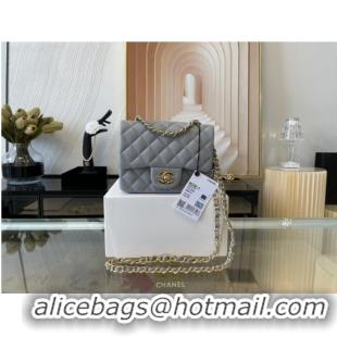 Luxury Discount Chanel MINI Flap Bag Original Sheepskin Leather 1115 gray