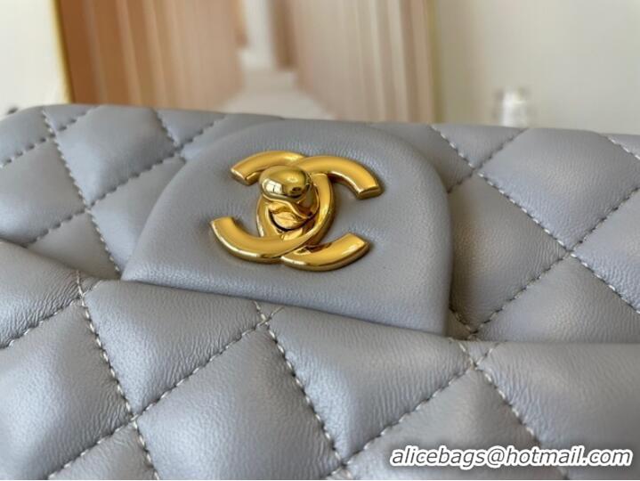 Luxury Discount Chanel MINI Flap Bag Original Sheepskin Leather 1115 gray