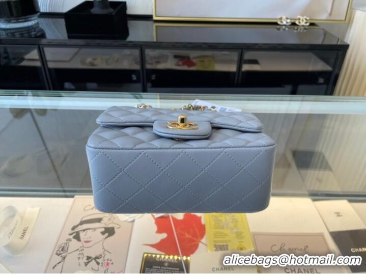 Luxury Discount Chanel MINI Flap Bag Original Sheepskin Leather 1115 gray