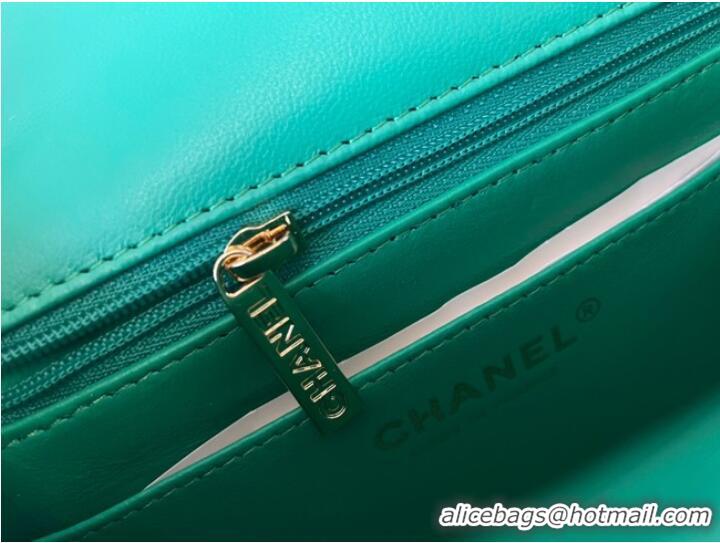 Top Grade Chanel MINI Flap Bag Original Sheepskin Leather 1115 green