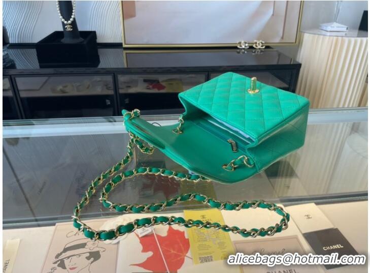 Top Grade Chanel MINI Flap Bag Original Sheepskin Leather 1115 green