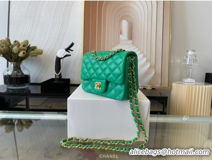 Top Grade Chanel MINI Flap Bag Original Sheepskin Leather 1115 green