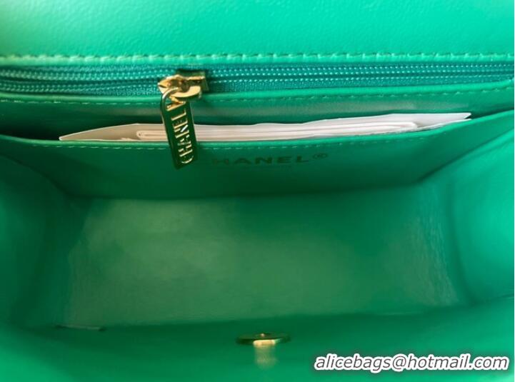 Top Grade Chanel MINI Flap Bag Original Sheepskin Leather 1115 green