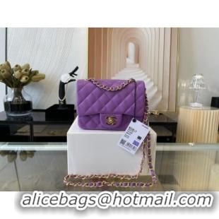 Cheapest Chanel MINI Flap Bag Original Sheepskin Leather 1115 purple