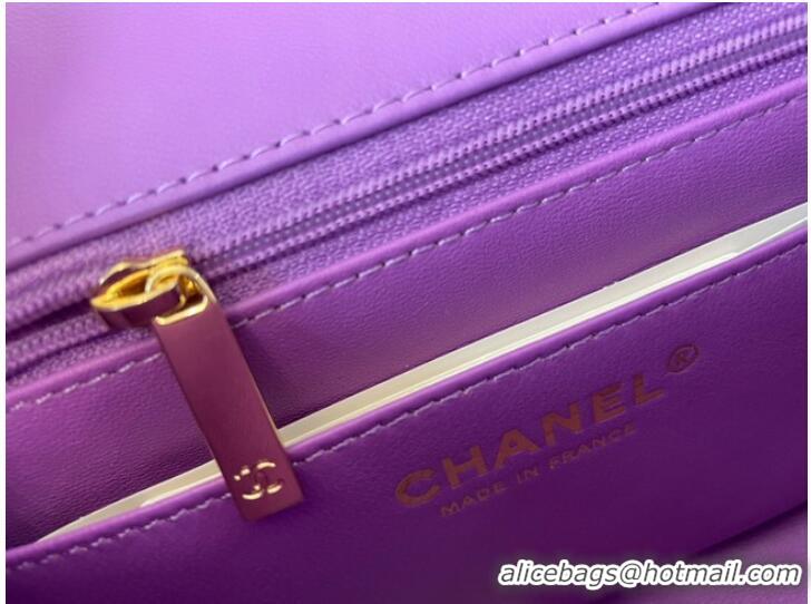 Cheapest Chanel MINI Flap Bag Original Sheepskin Leather 1115 purple