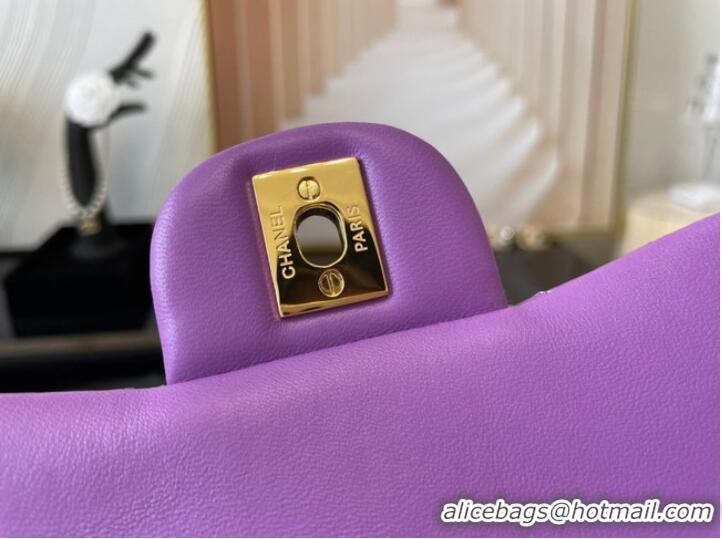 Cheapest Chanel MINI Flap Bag Original Sheepskin Leather 1115 purple