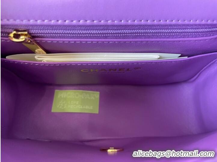 Cheapest Chanel MINI Flap Bag Original Sheepskin Leather 1115 purple