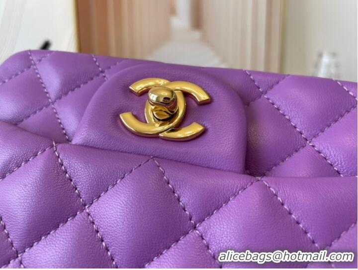 Cheapest Chanel MINI Flap Bag Original Sheepskin Leather 1115 purple