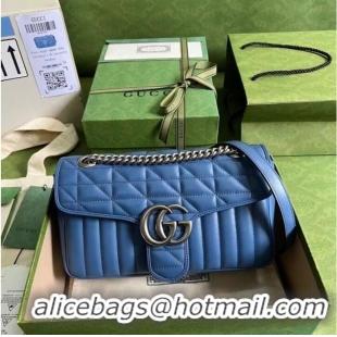 Buy Fashionable Gucci GG Marmont small shoulder bag 443497 Blue