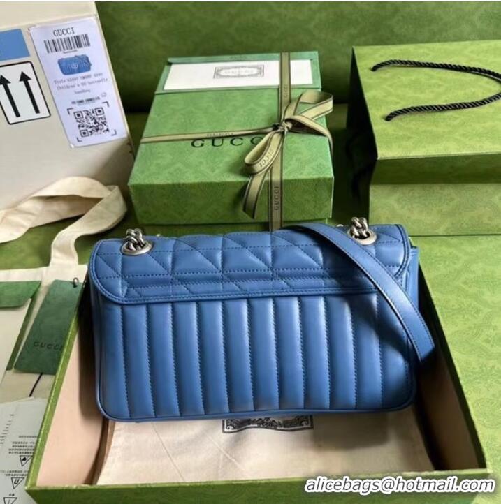 Buy Fashionable Gucci GG Marmont small shoulder bag 443497 Blue